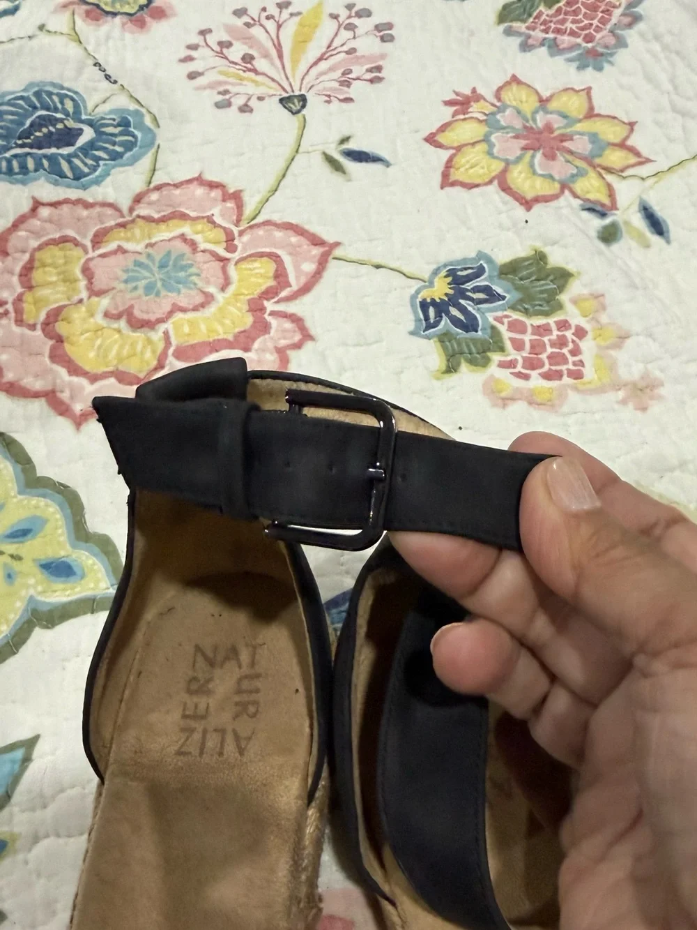 Black Espadrille Ankle-Strap Flats